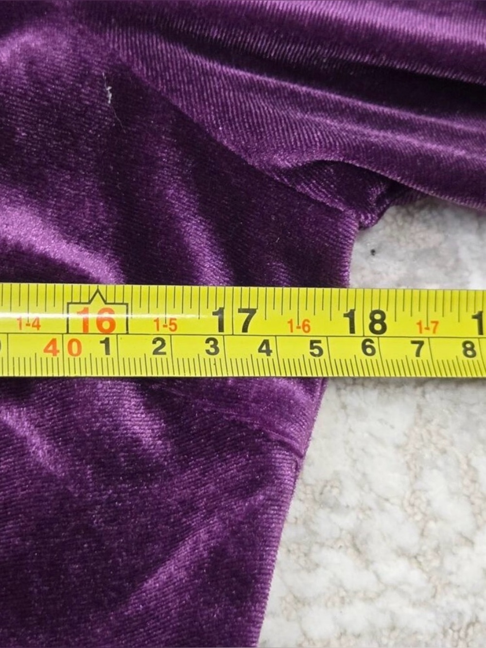 Purple Velvet Long-Sleeve Smocked Neck Dress - Picture 5 of 6